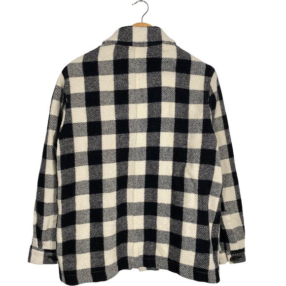 Ami Paris White / Black Overcheck Flannel Shirt Jacket men's size Medium - Picture 2 of 9